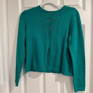 Boden Teal Kids Sweater cardigan moss green